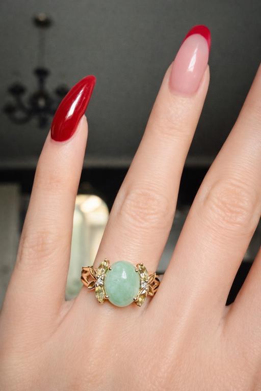 Buy & Sell Harrow on the Hill North West London - Photos for Fine 9ct Gold Diamond, Jade and Peridot Ring