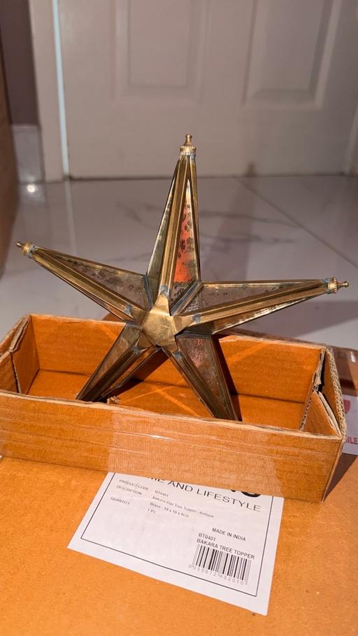 Buy & Sell Gosport Hampshire - Photos for Nkuku Bakara Star Tree Topper, Brass
