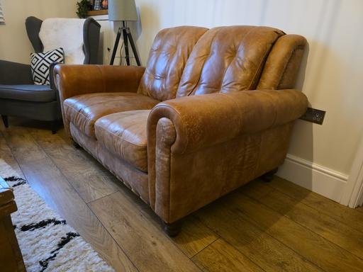 Buy & Sell Ince Wigan - Photos for 2x2 leather sofas and foot stool storage