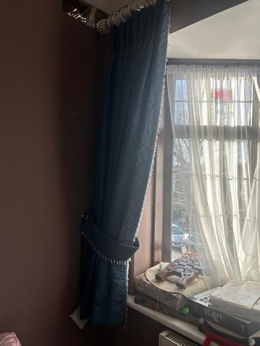 Buy & Sell Bromley by Bow East London - Photos for Curtains blue collar with beads one them