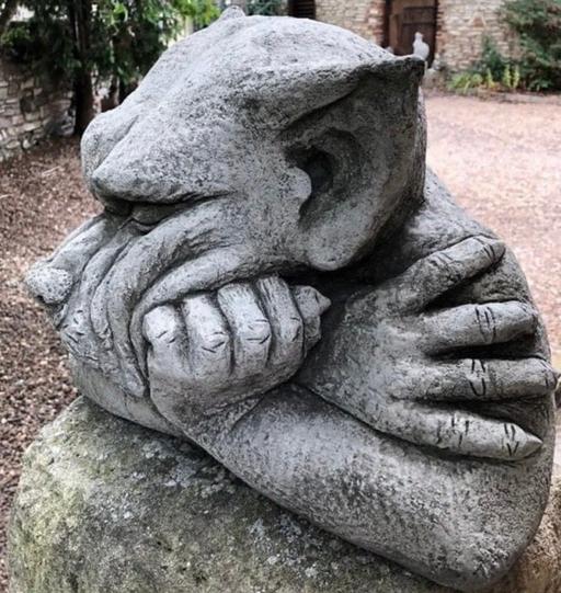 Buy & Sell Gretton North Northamptonshire - Photos for Gargoyle head solid stone garden ornament