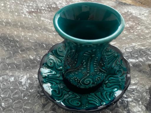 Buy & Sell Stechford Birmingham - Photos for Turkish teal cup & plate unique deco set new