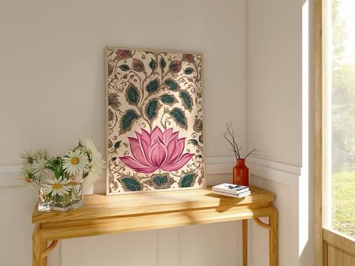 Buy & Sell Becontree Heath East London - Photos for LOTUS PRINTED FRAMEWORK| INDIAN ART FOLK