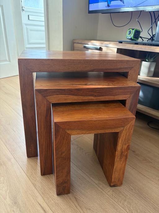 Buy & Sell Pendeford Wolverhampton - Photos for Sheesham dark solid wood nest of tables