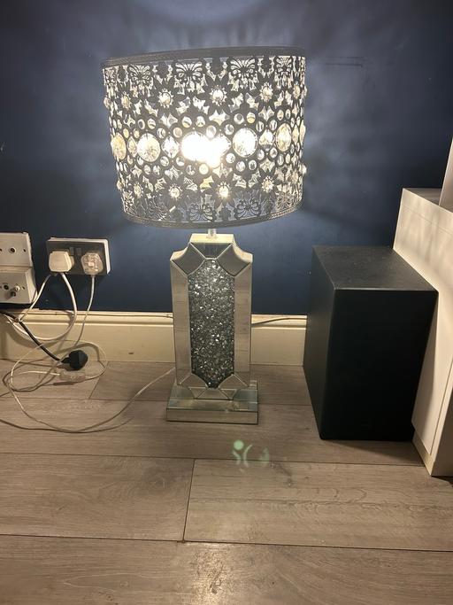 Buy & Sell Cheshunt Broxbourne - Photos for Crushed Crystal Silver Table Top Lamp Light