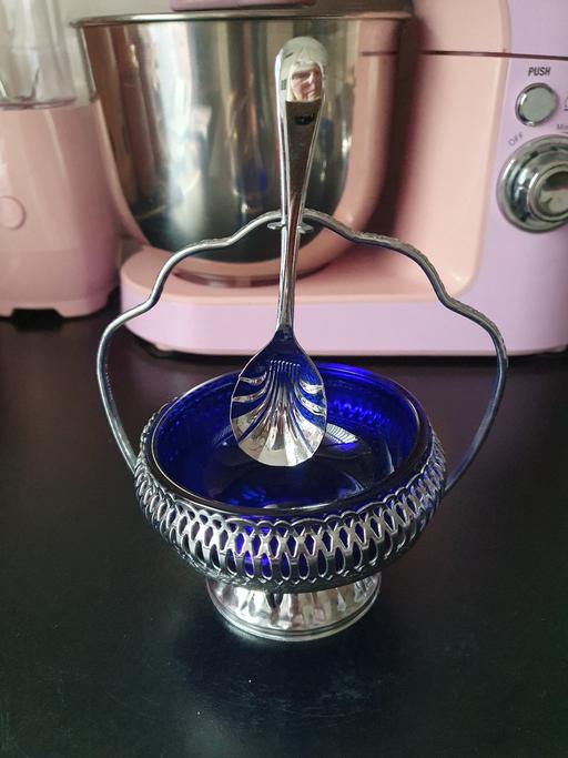 Buy & Sell Upper Gornal Dudley - Photos for vintage glass sweet/ preserve dish & spoon