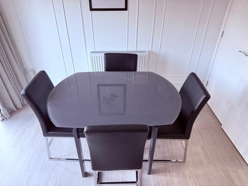 Buy & Sell Rednal Birmingham - Photos for Grey Extendable Glass dinning 4-6 with chairs