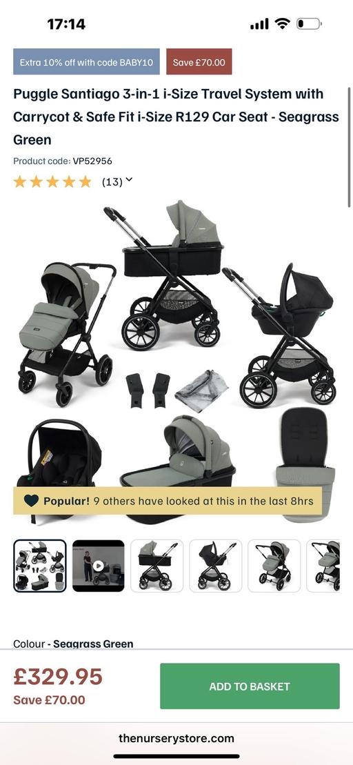 Buy & Sell Castle Green East London - Photos for Puggle Santiago 3 in 1 i size travel system