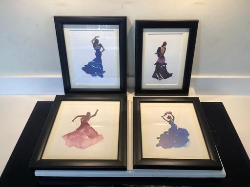 Buy & Sell Harborne Birmingham - Photos for 4 PAINTINGS OF STYLISH FLAMENCO DANCERS