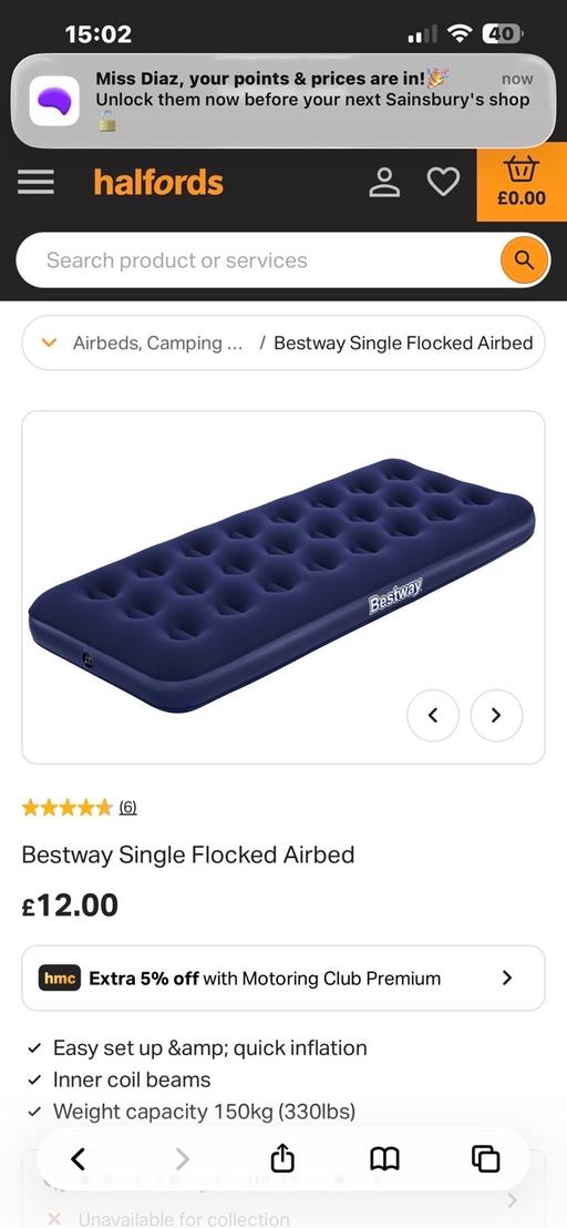 Buy & Sell New Addington Croydon - Photos for Bestway inflatable single mattress