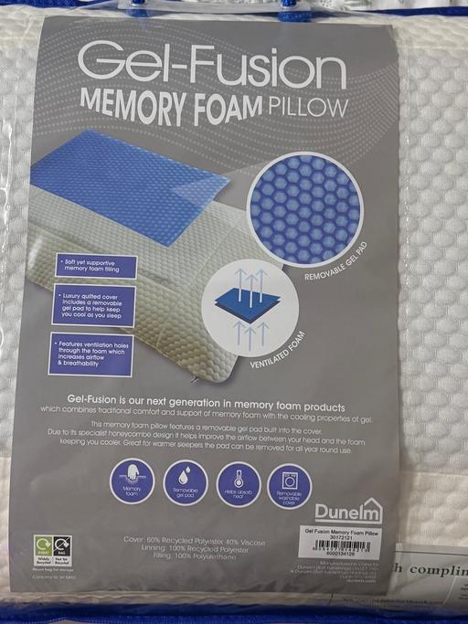 Buy & Sell Rowley Regis Sandwell - Photos for New Dunelm Gel Fushion Memory Foam Pillow