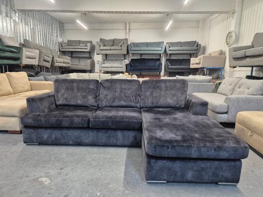 Buy & Sell Cheslyn Hay South Staffordshire - Photos for DFS Freya Charcoal Velvet 4 Seater Lounger
