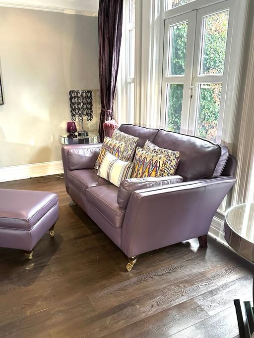 Buy & Sell Aughton West Lancashire - Photos for Purple real leather sofa from Multiyork