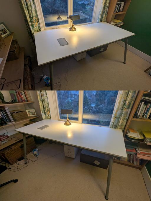 Buy & Sell Cann Hall East London - Photos for Very large white office desk - 175cm x 91cm