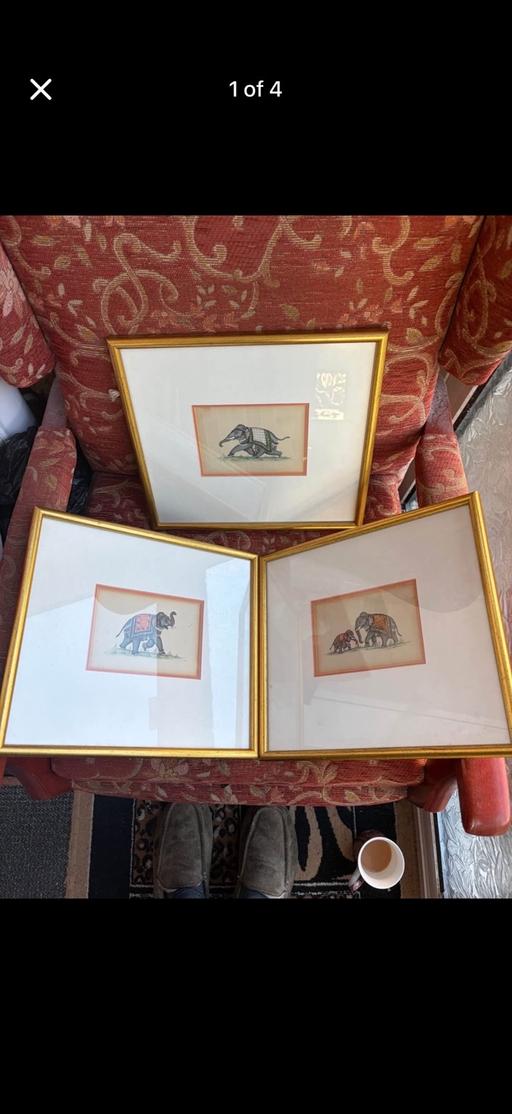 Buy & Sell Kidbrooke South East London - Photos for 3 Asian watercolour paintings of elephants