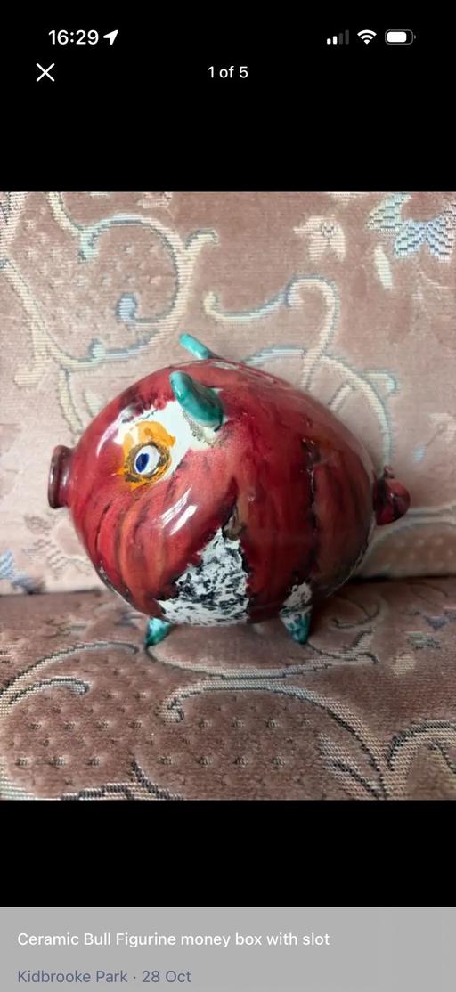 Buy & Sell Kidbrooke South East London - Photos for Ceramic bull figerine mini box with slot D5in