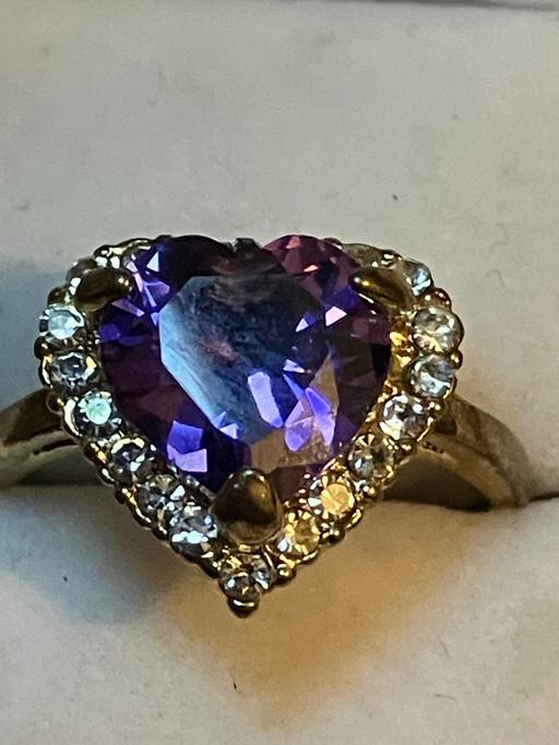 Buy & Sell Yeovil Somerset - Photos for Ladies 18k gold plate amethyst & C.Z ring