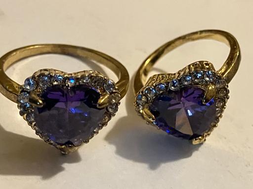Buy & Sell Yeovil Somerset - Photos for 2x18k gold plate purple amethyst & C.Z Rings