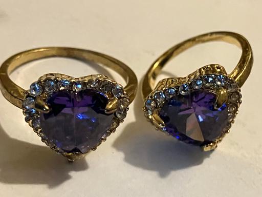 Buy & Sell Yeovil Somerset - Photos for 2x18k gold plate purple amethyst & c.z rings