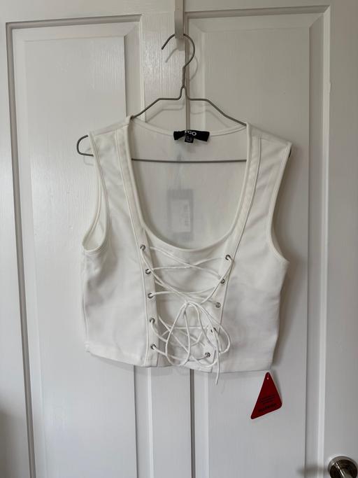 Buy & Sell Shrewsbury Shropshire - Photos for White tie up front crop top size 12