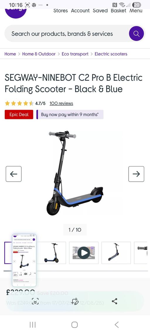 Buy & Sell Simonswood West Lancashire - Photos for Ninebot Electric Scooter Age 6-14
