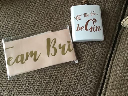 Buy & Sell Essington Wolverhampton - Photos for Team Bride sash, hip flask , cheeky straws BN
