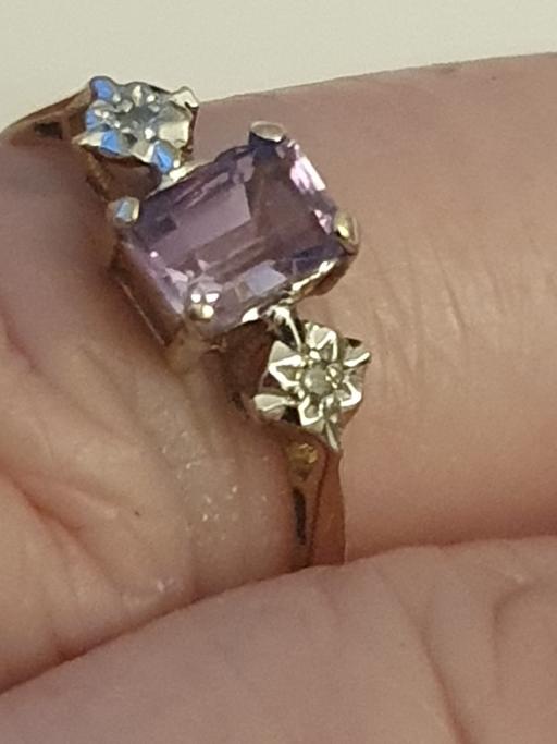Buy & Sell Yardley Wood Birmingham - Photos for 9ct diamond & amethyst ring size L