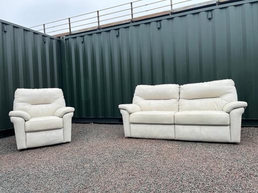 Buy & Sell Brixton South East London - Photos for Cream Leather Sofa With Matching Armchair