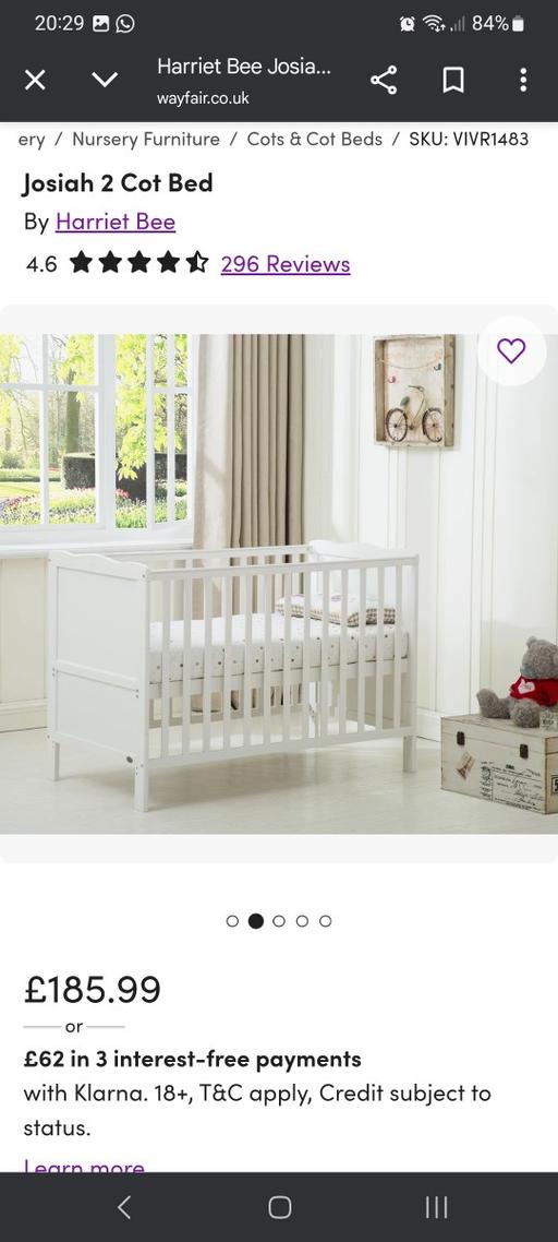 Buy & Sell Sparkhill Birmingham - Photos for Cot Bed from Wayfair with Mattress