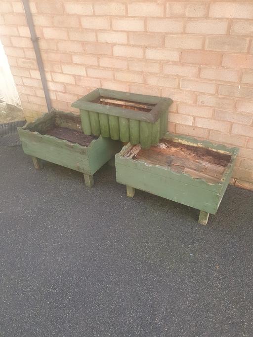 Buy & Sell Pensnett Dudley - Photos for 3 , 2ft Green Wooden Planters , Decent Con.