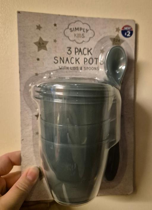 Buy & Sell Crumpsall Manchester - Photos for new 3 Pack Snack Pots With Lids & Spoon