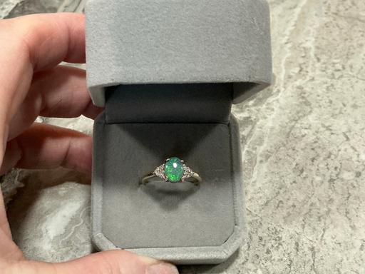 Buy & Sell West Halton North Lincolnshire - Photos for 9ct gold black opal and diamond ring