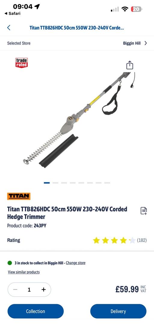 Buy & Sell New Addington Croydon - Photos for Titan long reach corded hedge cutter