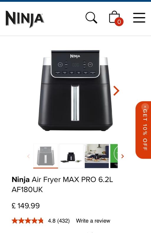 Buy & Sell Putney South West London - Photos for Ninja Air Fryer MAX PRO 6.2L AF180UK
