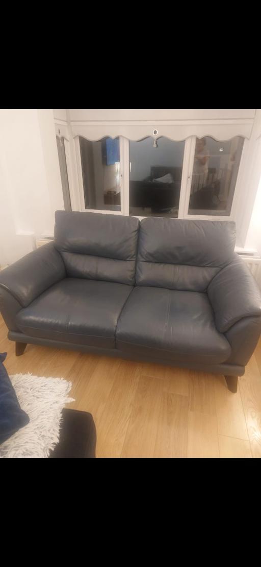 Buy & Sell West Derby Liverpool - Photos for 3 & 2 Seater blue Leather sofas couches