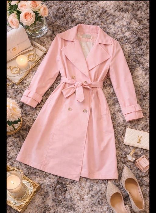 Buy & Sell Thorpe Saint Andrew Norwich - Photos for BERSHKA Pink Belted Trench Coat L/£40