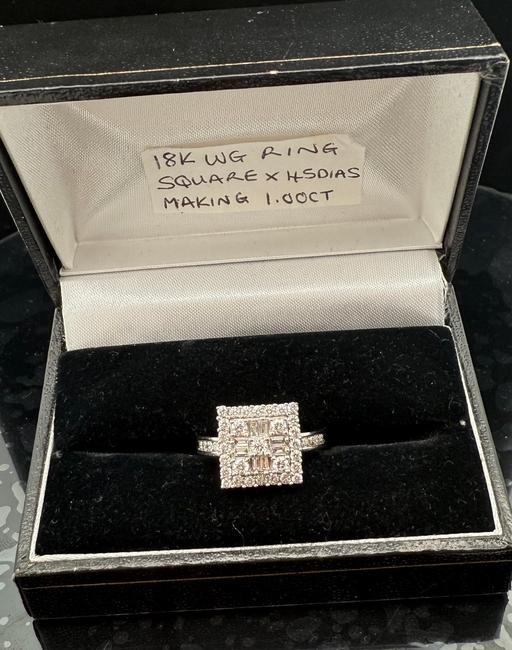 Buy & Sell Four Oaks Birmingham - Photos for 18ct white gold diamond cluster ring, size O