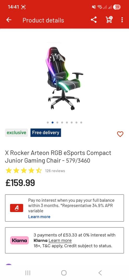 Buy & Sell Abington West Northamptonshire - Photos for Gaming Chair Bargain