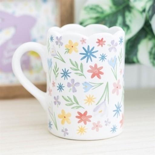 Buy & Sell Crewe Cheshire East - Photos for Spring Floral Print Scalloped Mug - Easter
