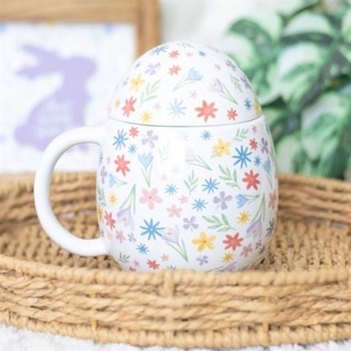 Buy & Sell Crewe Cheshire East - Photos for Floral Egg Shaped Mug With Lid - Easter