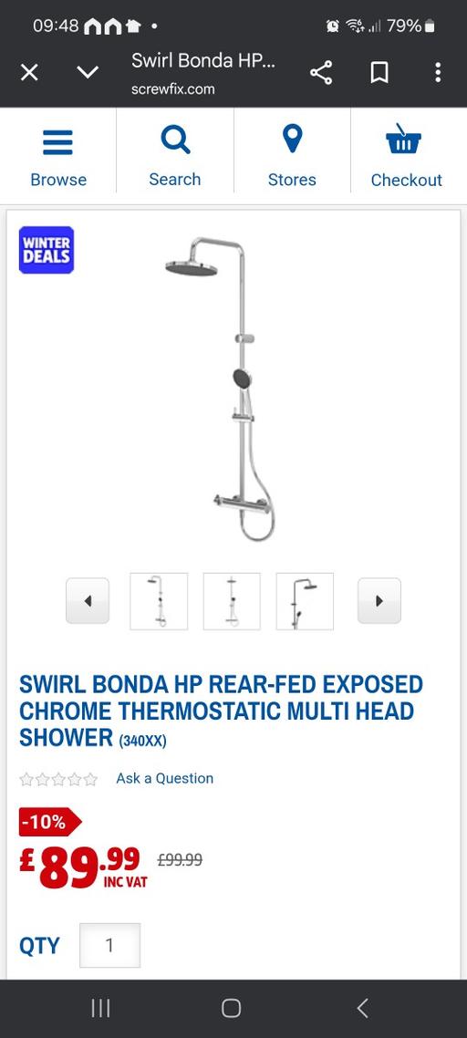 Buy & Sell Ettingshall Wolverhampton - Photos for swirl bonda Thermostatic multihead shower
