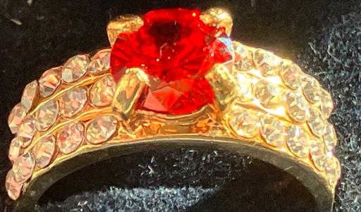 Buy & Sell Yeovil Somerset - Photos for 18k gold plate red ruby & white c.z ring 1.70