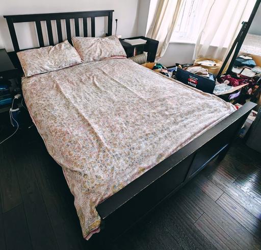 Buy & Sell Chadwell Heath Redbridge - Photos for Hemnes Black-brown Double Bed frame for sale