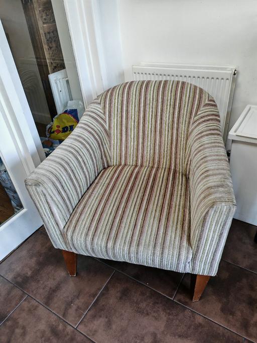 Buy & Sell Chadwell Heath Redbridge - Photos for Next Striped Duck Egg Tub Accent Chair