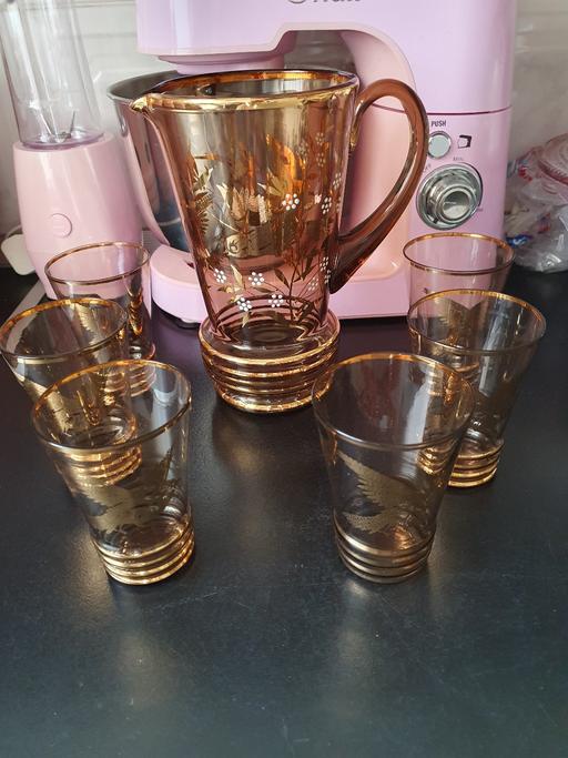 Buy & Sell Upper Gornal Dudley - Photos for vintage pitcher jug & 6 glasses set