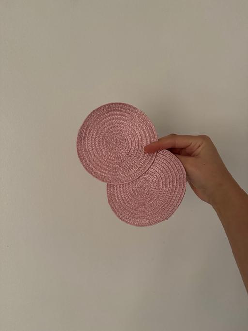 Buy & Sell White City West London - Photos for 4 pink fabric coasters