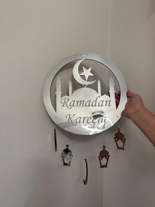Buy & Sell - Photos for 2 x Silver Ramadan Kareem Moon Wall Deco