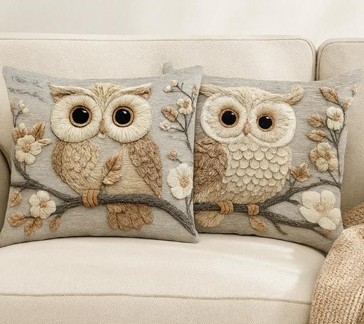 Buy & Sell Purley Croydon - Photos for Vintage Owl & Botanical Throw Pillow Covers