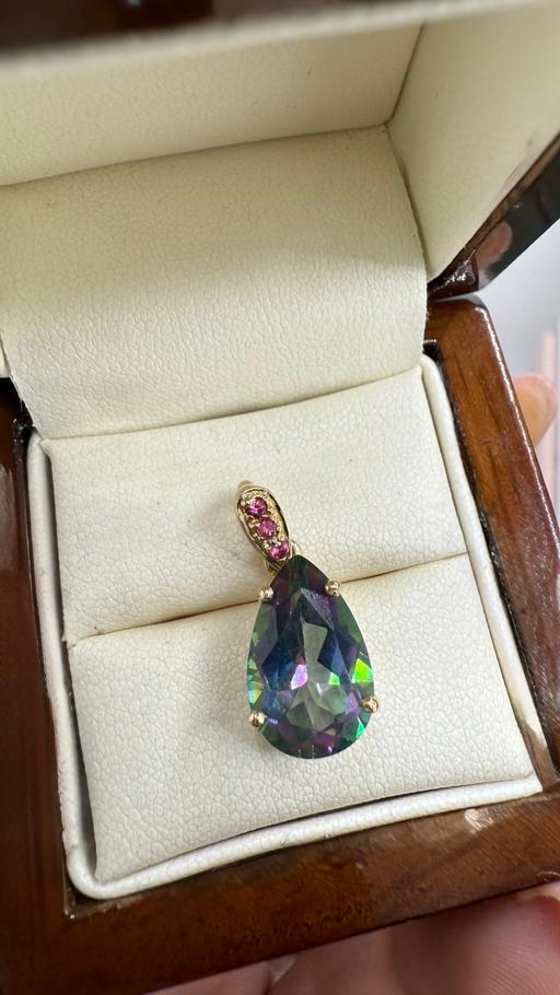 Buy & Sell Harrow on the Hill North West London - Photos for 9ct Gold Mystic Topaz & Pink Sapphire Pendant