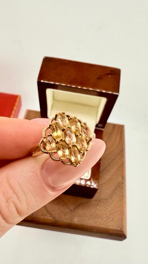 Buy & Sell Harrow on the Hill North West London - Photos for Vintage 9ct Yellow Gold Citrine Cluster Ring